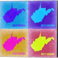 Framed West Virginia Pop Art Map 2