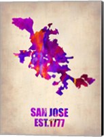 Framed San Jose Watercolor Map