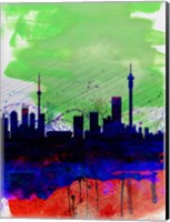 Framed Johannesburg Watercolor Skyline