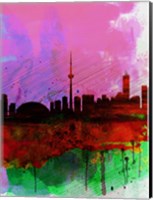 Framed Toronto Watercolor Skyline