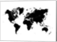 Framed Black Dotted World Map