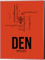 Framed DEN Denver Airport Orange