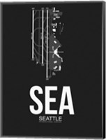 Framed SEA Seattle Airport Black