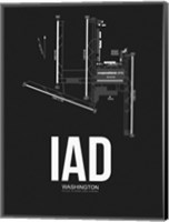 Framed IAD Washington Airport Black