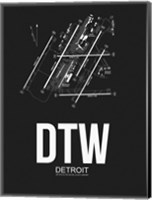 Framed DTW Detroit Airport Black