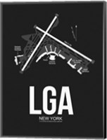 Framed LGA New York Airport Black