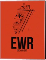 Framed EWR Newark Airport Orange