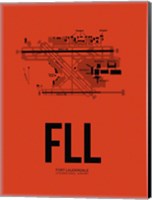 Framed FLL Fort Lauderdale Airport Orange