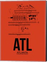 Framed ATL Atlanta Airport Orange