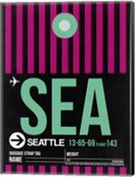 Framed SEA Seattle Luggage Tag 2