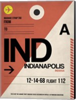 Framed IND Indianapolis Luggage Tag 1