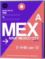 Framed MEX Mexico City Luggage Tag 1