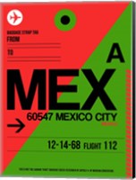 Framed MEX Mexico City Luggage Tag 2