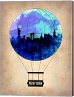 Framed New York Blue Air Balloon