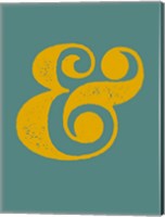 Framed Ampersand Blue and Yellow