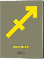 Framed Sagittarius Zodiac Sign Yellow
