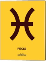 Framed Pisces Zodiac Sign Brown