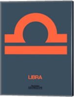 Framed Libra Zodiac Sign Orange