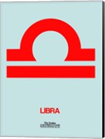 Framed Libra Zodiac Sign Red