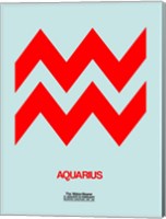 Framed Aquarius Zodiac Sign Red