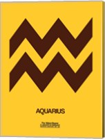 Framed Aquarius Zodiac Sign Brown