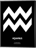 Framed Aquarius Zodiac Sign White