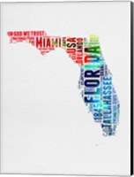 Framed Florida Watercolor Word Cloud