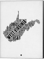 Framed West Virginia Word Cloud 2