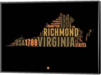 Framed Virginia Word Cloud 1