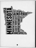 Framed Minnesota Word Cloud 2