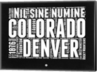 Framed Colorado Black and White Map