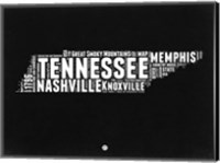 Framed Tennessee Black and White Map