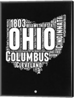 Framed Ohio Black and White Map