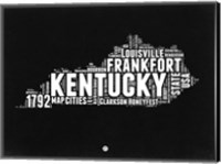 Framed Kentucky Black and White Map