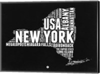 Framed New York Black and White Map