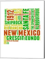 Framed New Mexico Word Cloud Map