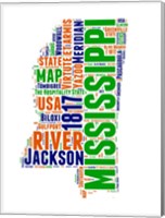 Framed Mississippi Word Cloud Map