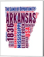 Framed Arkansas Word Cloud Map