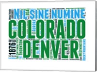Framed Colorado Word Cloud Map