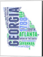 Framed Georgia Word Cloud Map