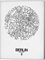 Framed Berlin Street Map White