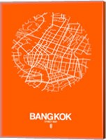 Framed Bangkok Street Map Orange