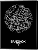Framed Bangkok Street Map Black