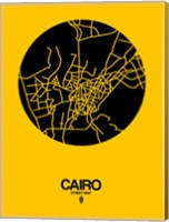 Framed Cairo Street Map Yellow