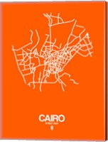 Framed Cairo Street Map Orange