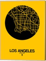 Framed Los Angeles Street Map Yellow