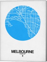 Framed Melbourne Street Map Blue
