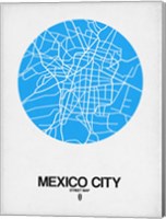 Framed Mexico City Street Map Blue