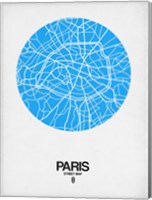 Framed Paris Street Map Blue