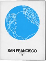 Framed San Francisco Street Map Blue